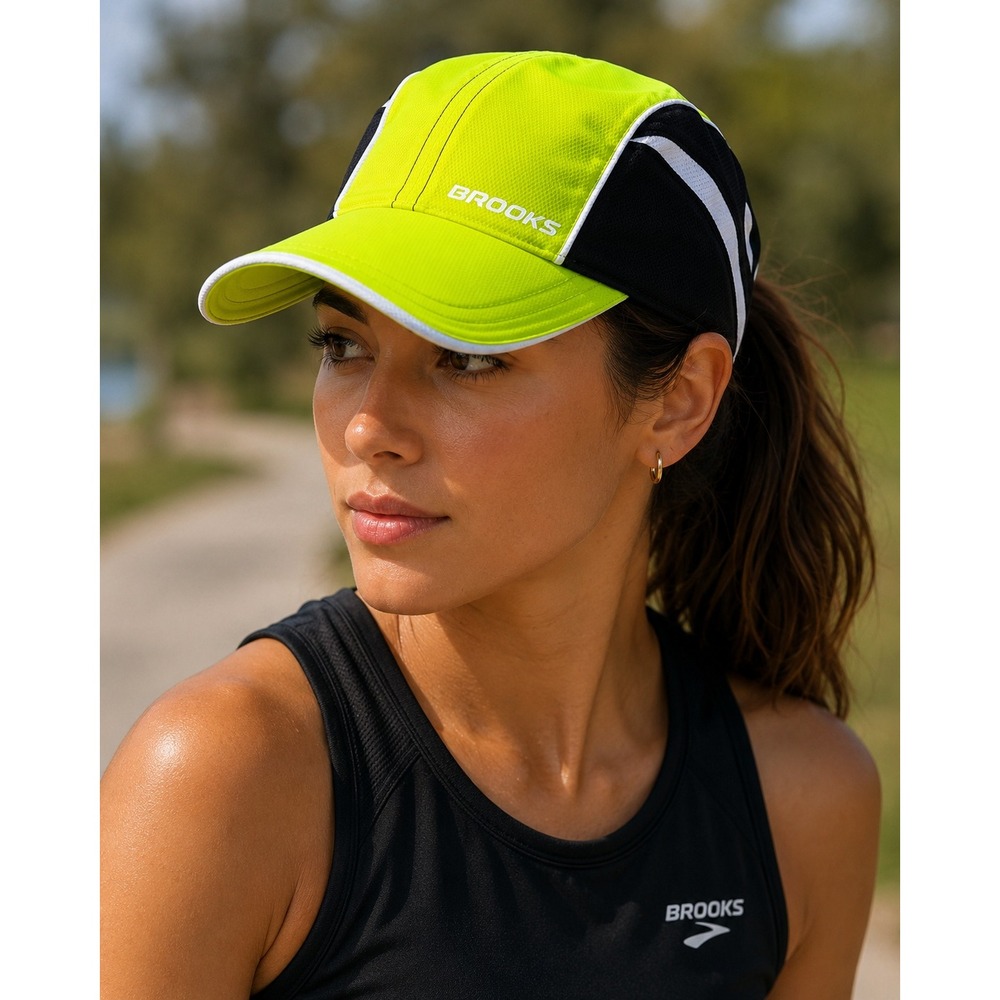 Brooks NightLife Neon Yellow Reflective Running Hat LED Light 280020 OSFA